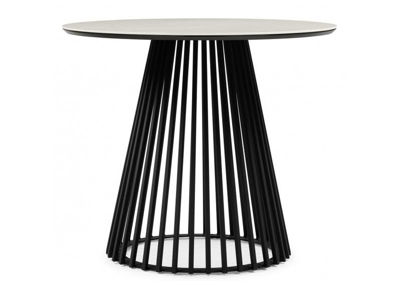 Керамический стол, Нэнси 90 carmen light grey / черный