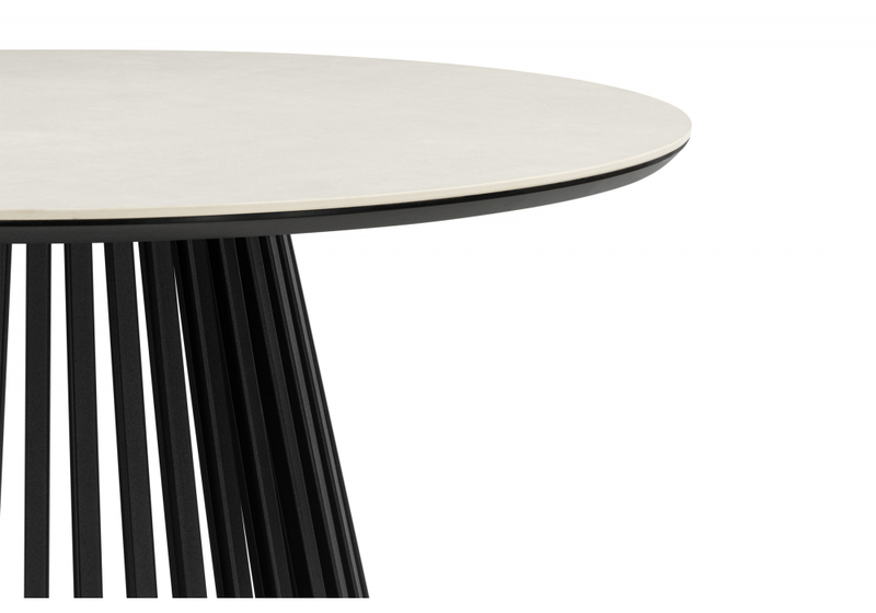 Керамический стол, Нэнси 90 carmen light grey / черный