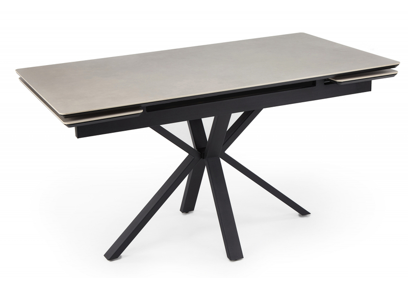 Керамический стол, Старлайт 120(180)х80 carmen light grey / черный