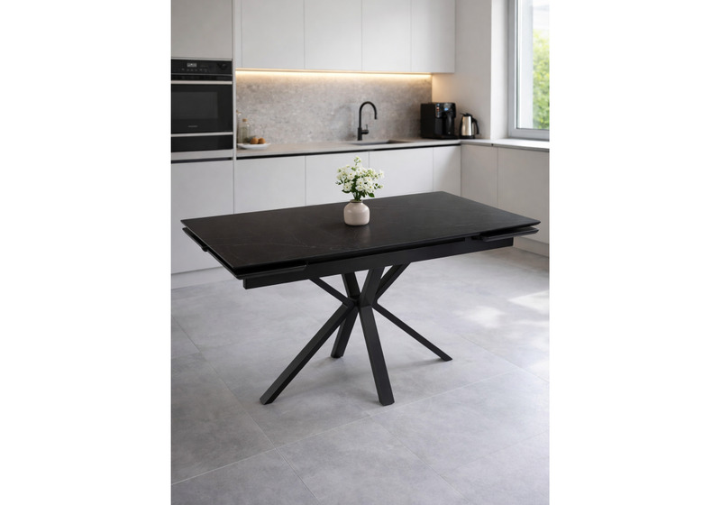 Керамический стол, Старлайт 120 (180) х 80 shakespeare black / черный