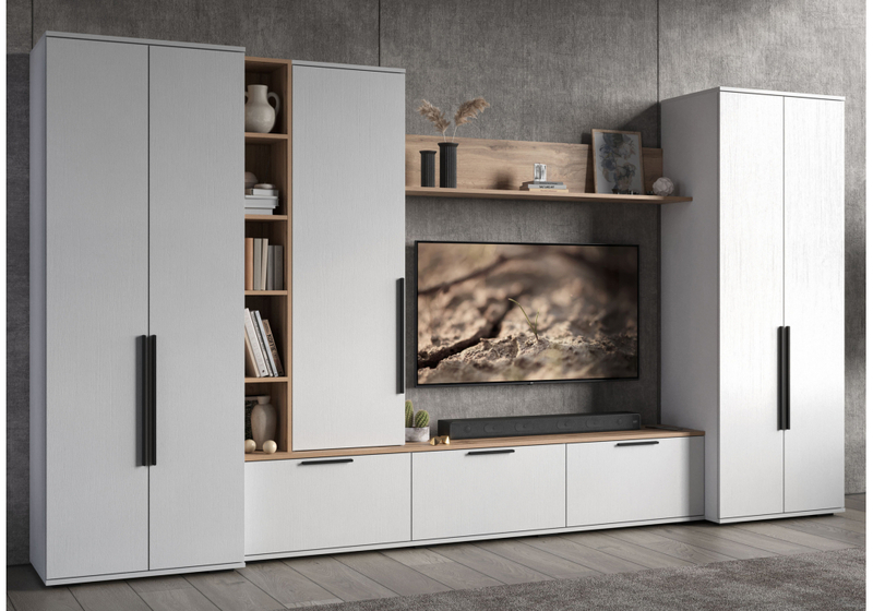 Готовая гостиная, Филеста белый / дуб вотан комплектация 2
