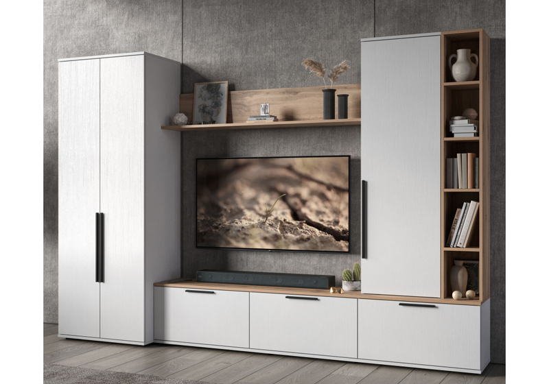 Готовая гостиная, Филеста белый / дуб вотан комплектация 1