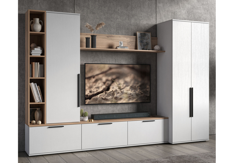 Готовая гостиная, Филеста белый / дуб вотан комплектация 1