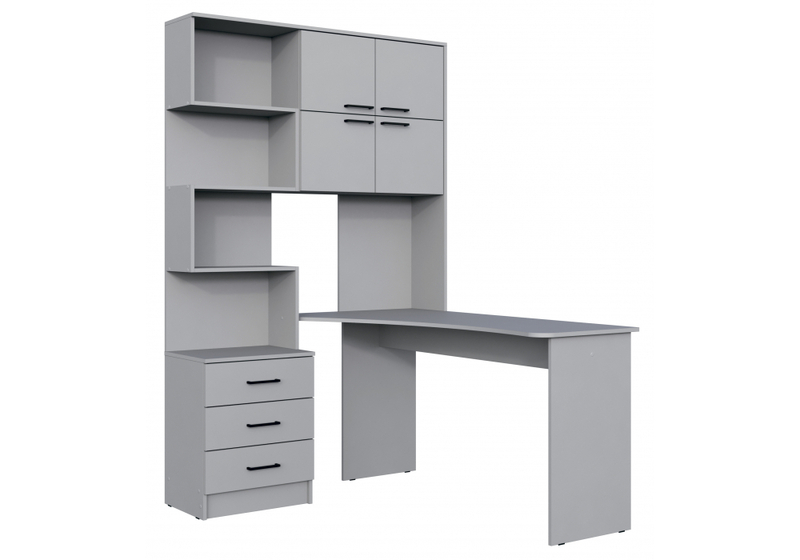 Компьютерный стол, Эльброни правый шиншилла серая