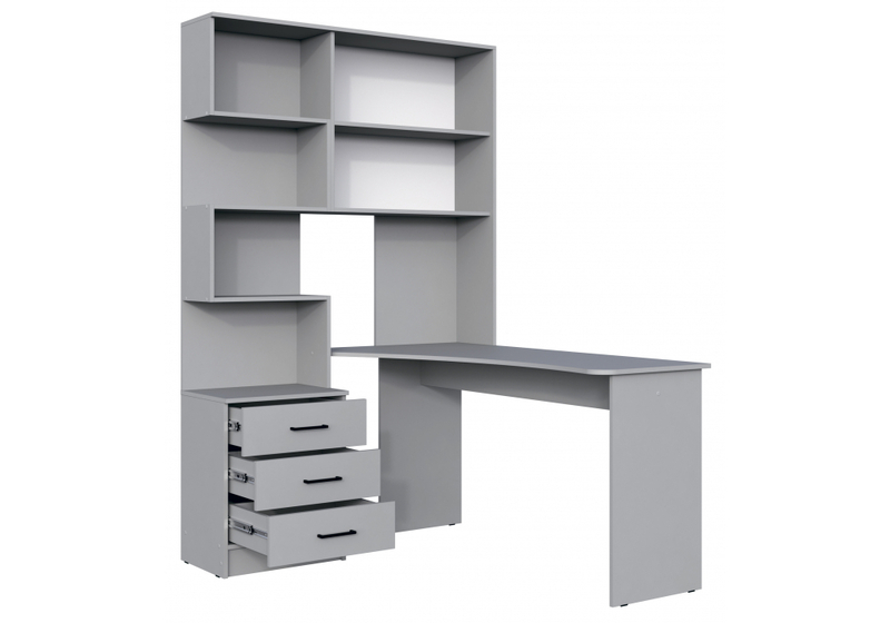 Компьютерный стол, Эльброни правый шиншилла серая