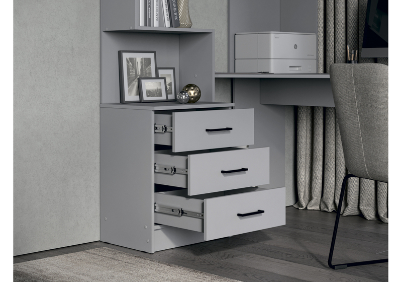 Компьютерный стол, Эльброни правый шиншилла серая