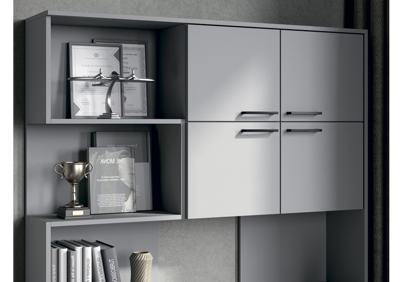 Компьютерный стол, Эльброни правый шиншилла серая