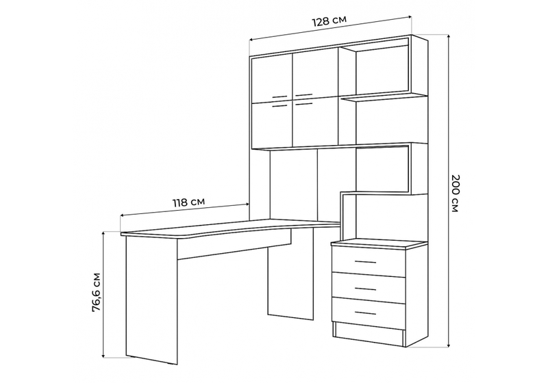 Компьютерный стол, Эльброни левый шиншилла серая