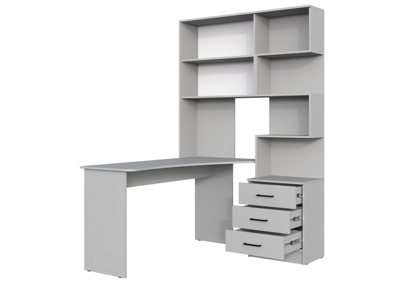 Компьютерный стол, Эльброни левый шиншилла серая