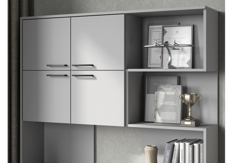 Компьютерный стол, Эльброни левый шиншилла серая