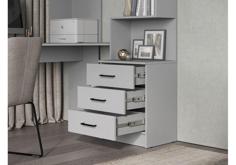 Компьютерный стол, Эльброни левый шиншилла серая