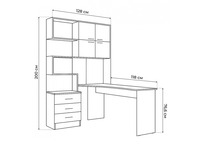 Компьютерный стол, Эльброни правый кашемир