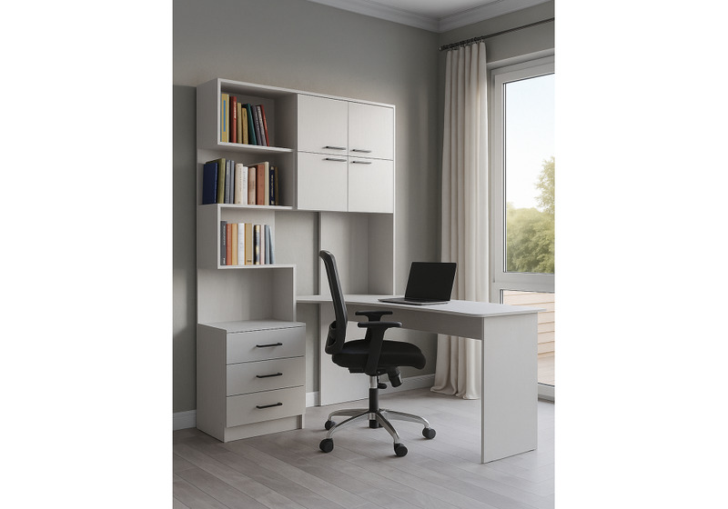 Компьютерный стол, Эльброни правый белый