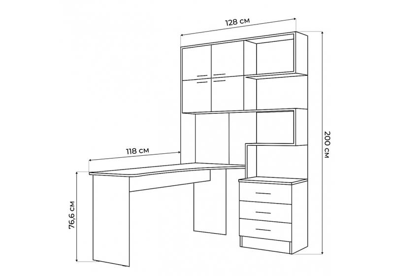 Компьютерный стол, Эльброни левый кашемир