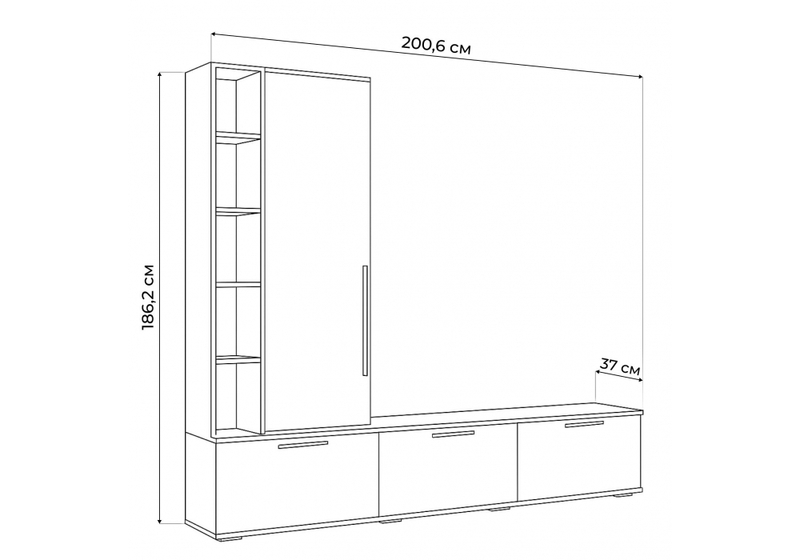 ТВ-тумба, Филеста шиншилла серая / дуб вотан