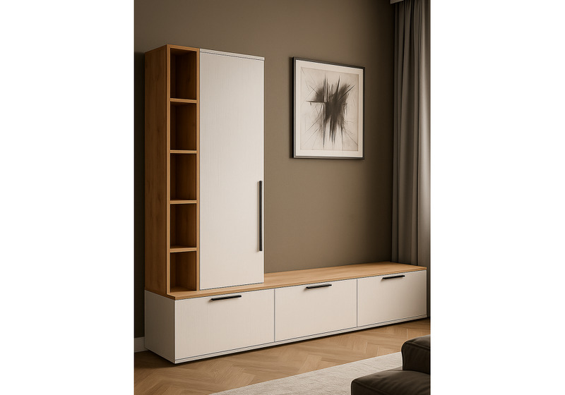 ТВ-тумба, Филеста белый / дуб вотан