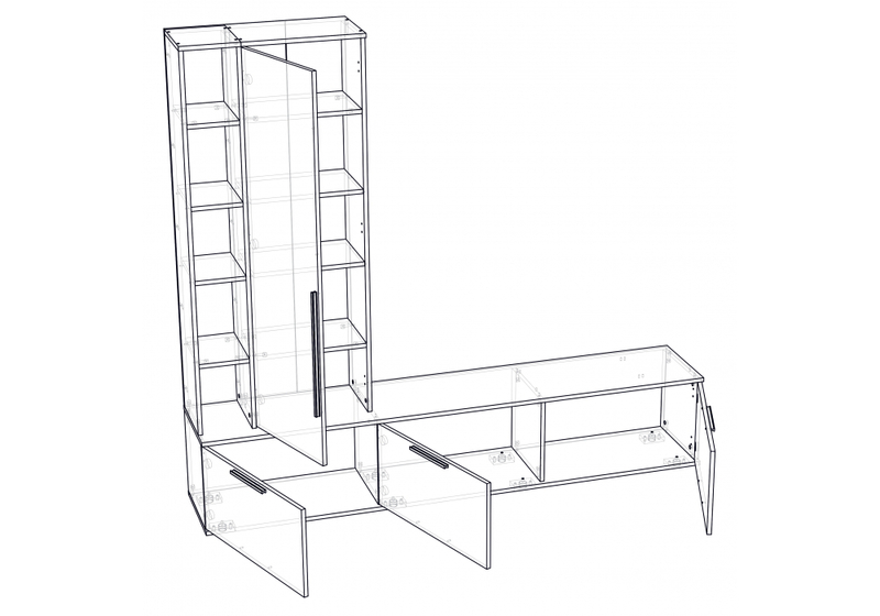 ТВ-тумба, Филеста белый / дуб вотан