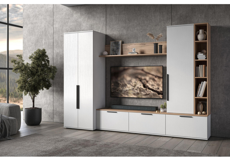 ТВ-тумба, Филеста белый / дуб вотан