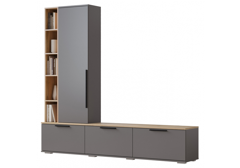 ТВ-тумба, Филеста графит / дуб вотан