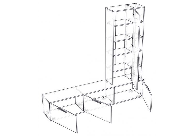 ТВ-тумба, Филеста графит / дуб вотан