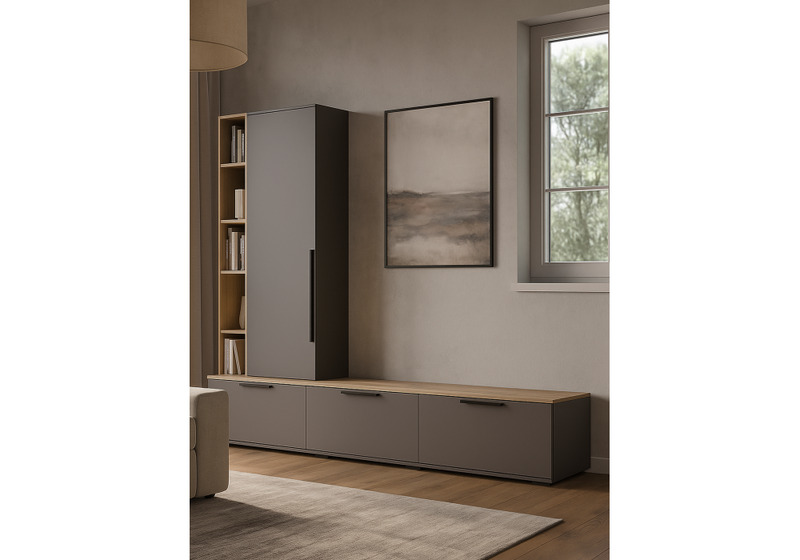 ТВ-тумба, Филеста графит / дуб вотан