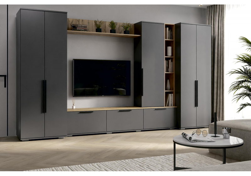 ТВ-тумба, Филеста графит / дуб вотан