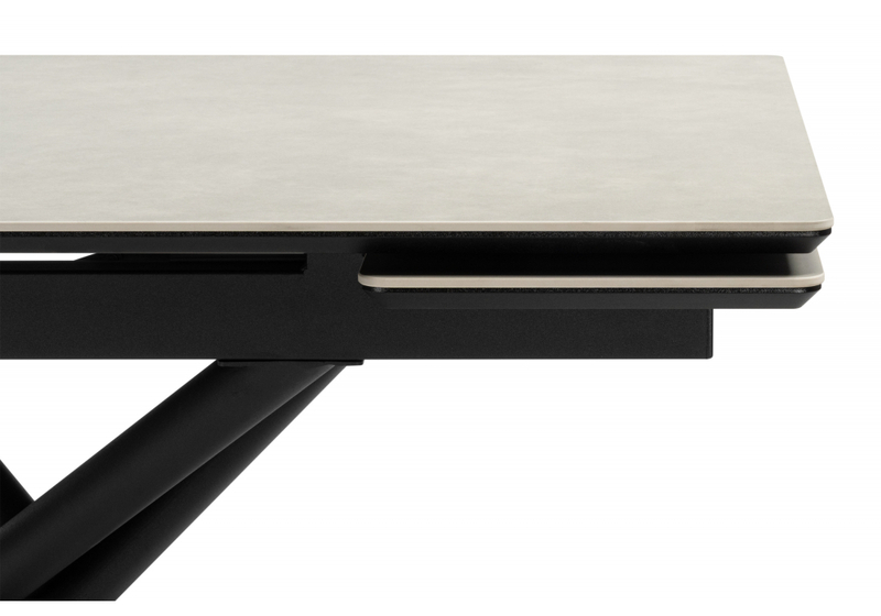 Керамический стол, Мэриан 120(180)х80 carmen light grey / черный