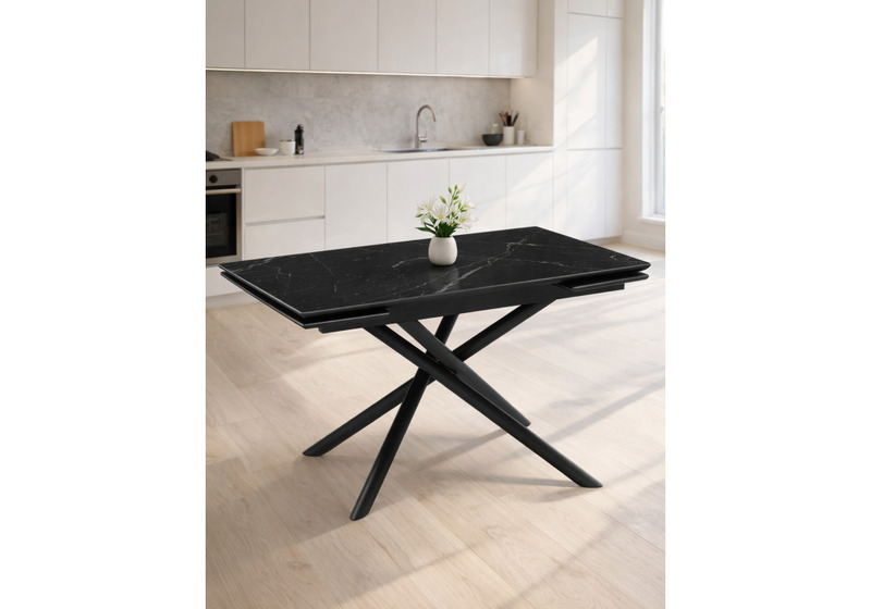 Керамический стол, Мэриан 120(180)х80 shakespeare black / черный