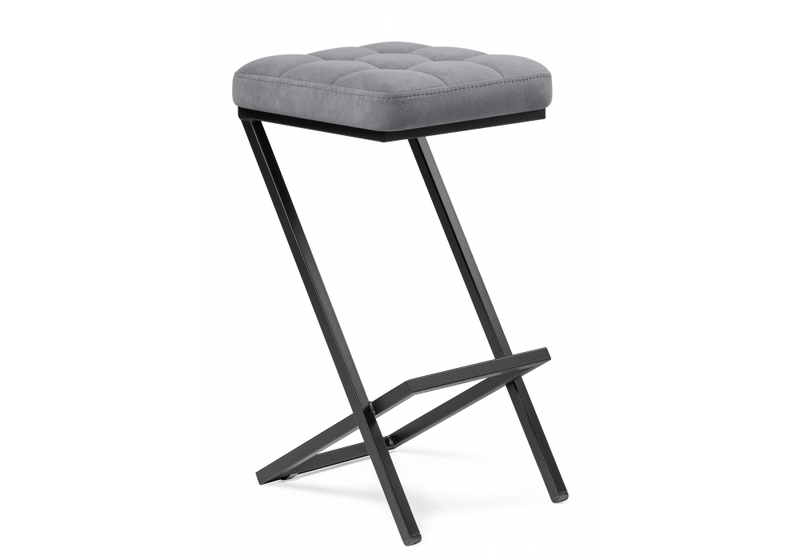 Барный стул, Амаури микровелюр катания сильвер / черный