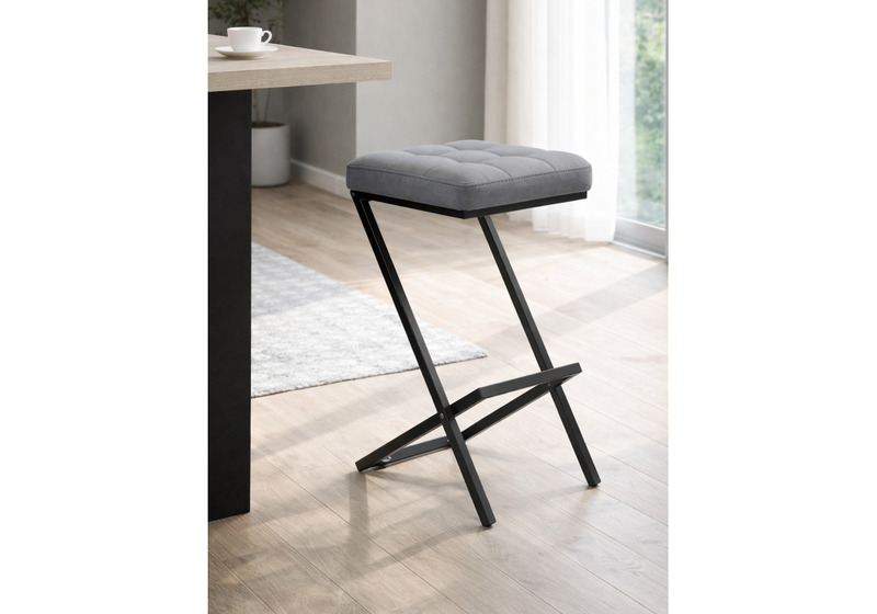 Барный стул, Амаури микровелюр катания сильвер / черный