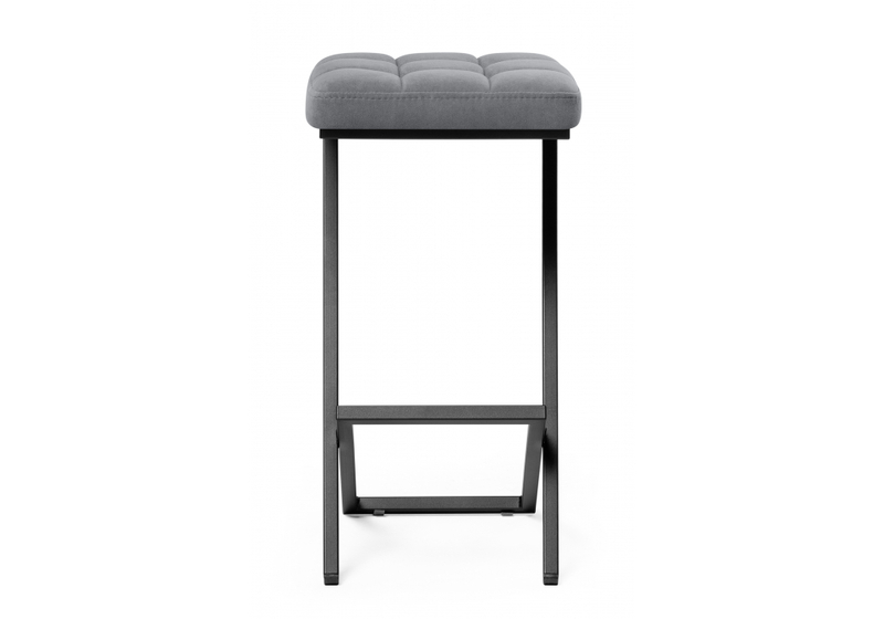 Барный стул, Амаури микровелюр катания сильвер / черный