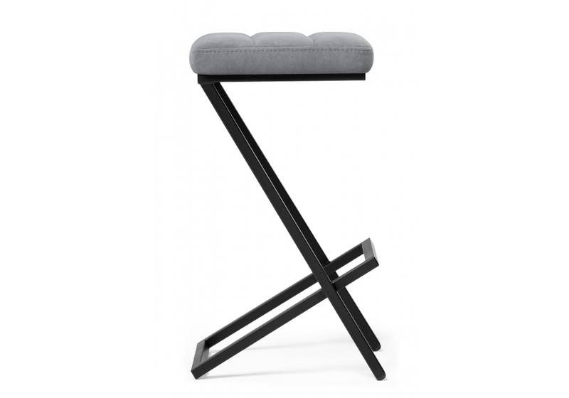 Барный стул, Амаури микровелюр катания сильвер / черный