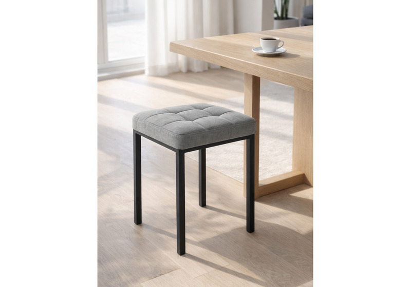 Табурет, Байя микровелюр катания сильвер / черный