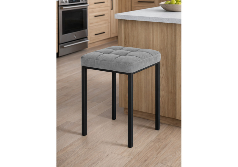 Табурет, Байя микровелюр катания сильвер / черный