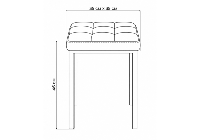 Табурет, Байя микровелюр катания сильвер / черный