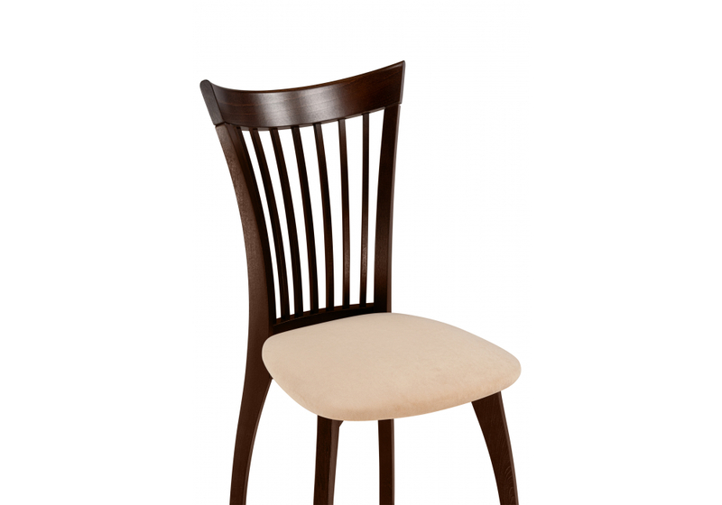 Стул деревянный, Лидиос велюр тедди 008 / орех темный