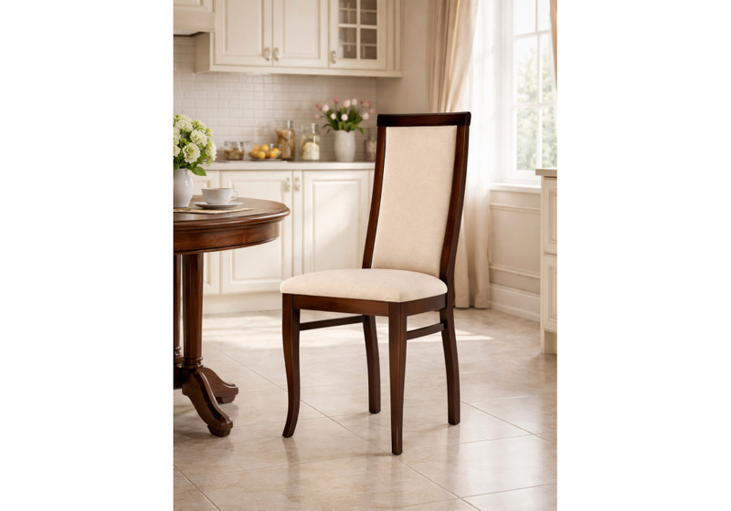 Стул деревянный, Давиано велюр тедди 008 / орех темный