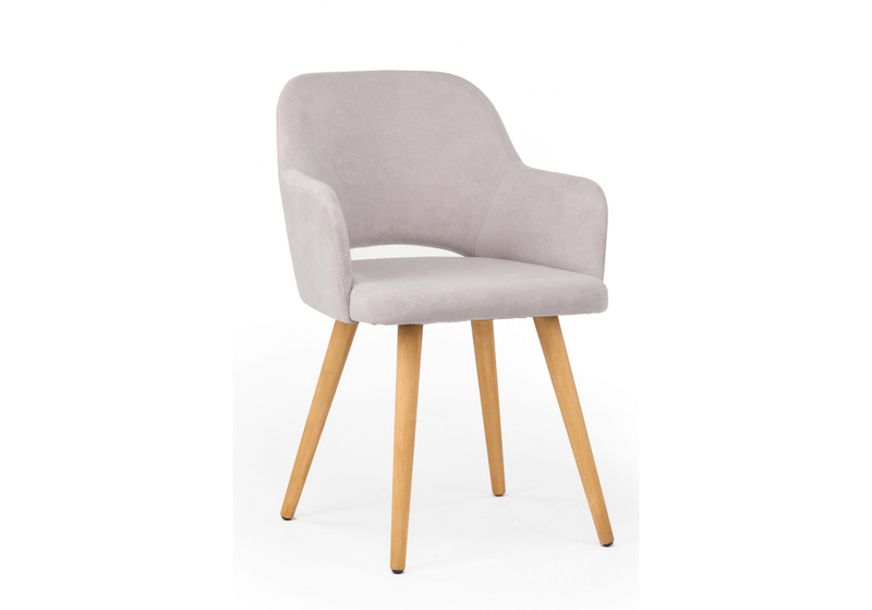 Стул деревянный, Эолин светло-серый (glory 36) / светлое дерево