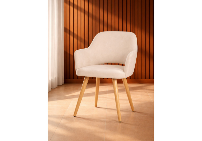 Стул деревянный, Эолин бежевый (glory 03) / светлое дерево