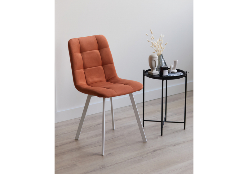 Стул на металлокаркасе, Чилли терракотовый / белый