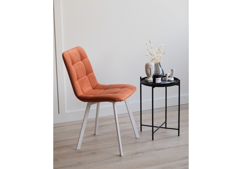 Стул на металлокаркасе, Чилли терракотовый / белый