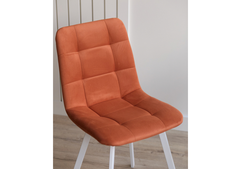 Стул на металлокаркасе, Чилли терракотовый / белый