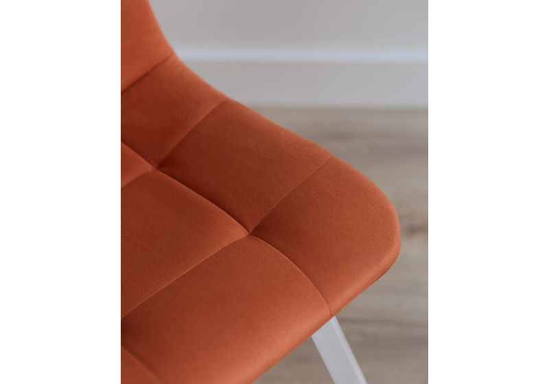 Стул на металлокаркасе, Чилли терракотовый / белый