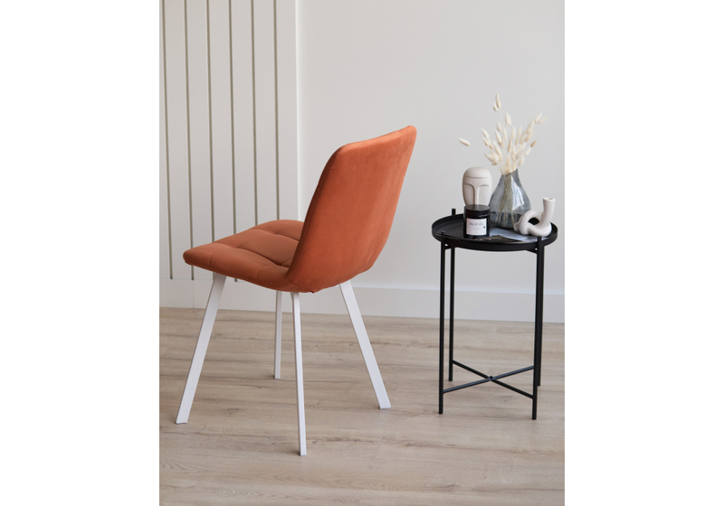 Стул на металлокаркасе, Чилли терракотовый / белый