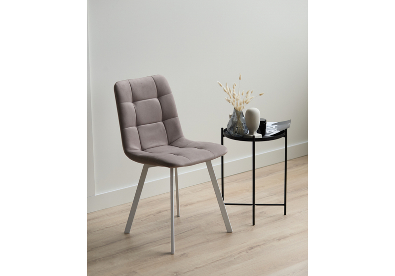 Стул на металлокаркасе, Чилли латте / белый