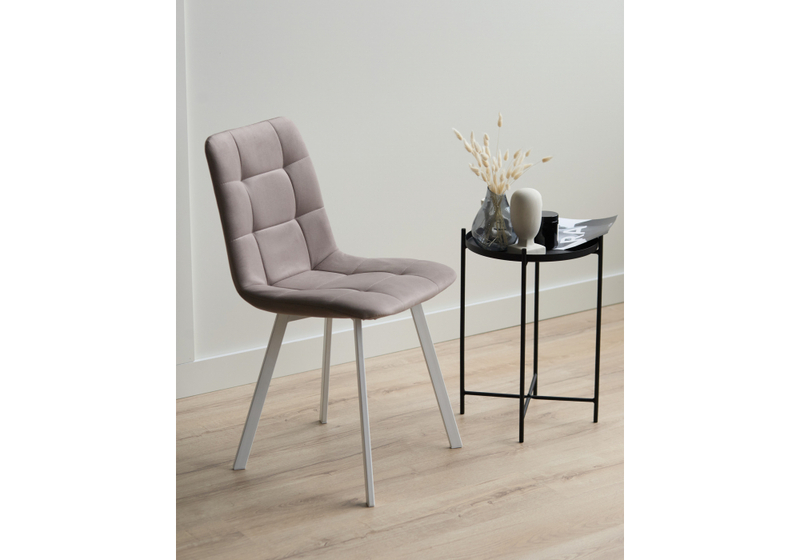 Стул на металлокаркасе, Чилли латте / белый