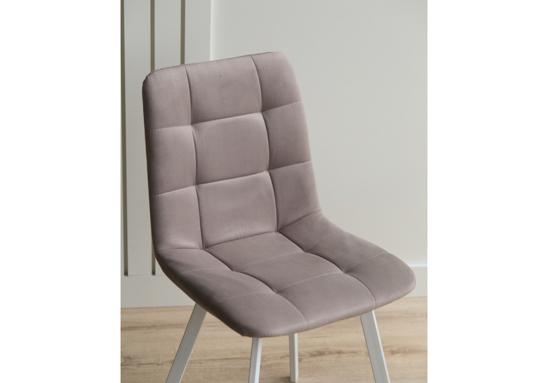 Стул на металлокаркасе, Чилли латте / белый