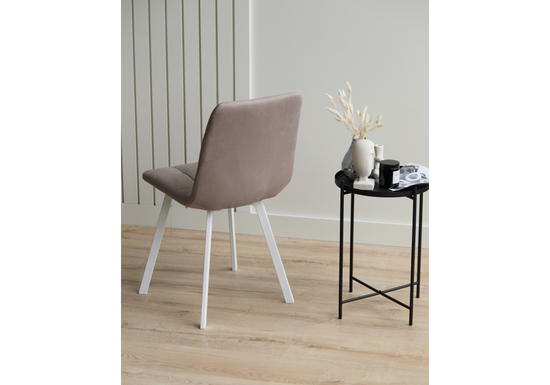 Стул на металлокаркасе, Чилли латте / белый