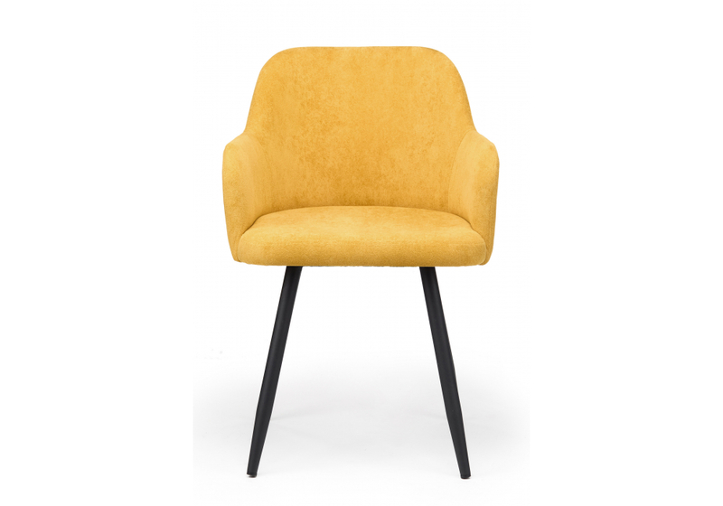 Стул на металлокаркасе, Инфини горчичный (ocean 016) / черный