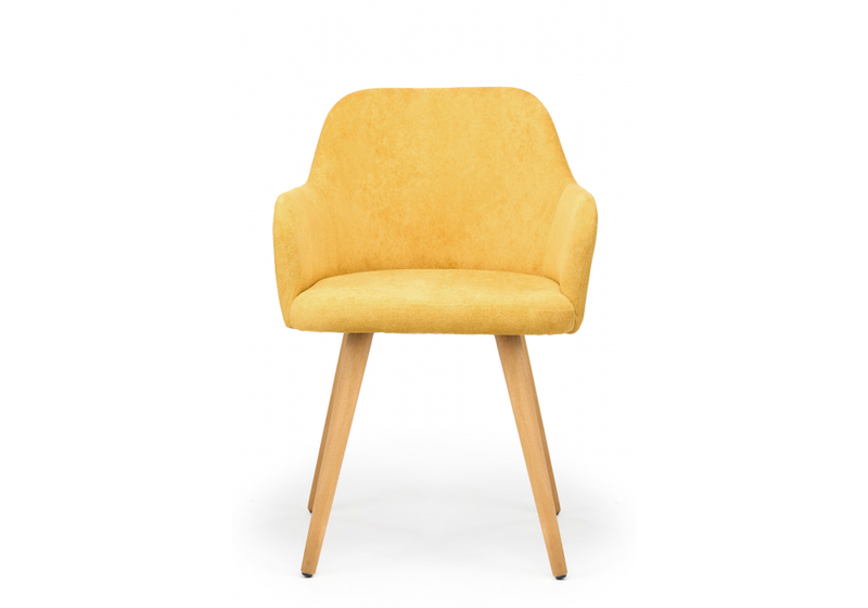 Стул деревянный, Инфини горчичный (ocean 016) / светлое дерево